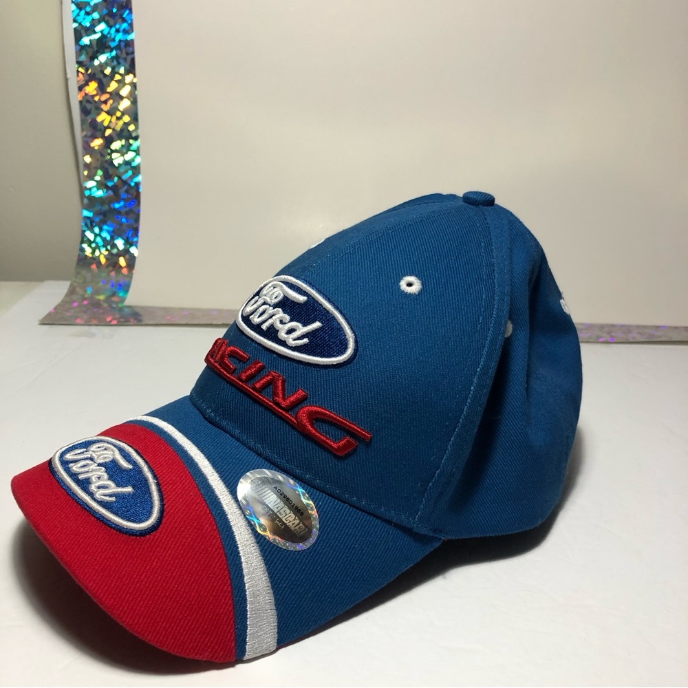 NASCAR Ford Racing DP Racing Blue Red Snap Back Hat - Picture 2 of 6
